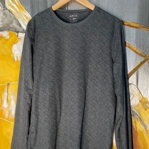 Grey Waffle Knit Long Sleeve Top Men's